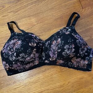 TORRID Elegant Floral Lace Bra - Black and Pink